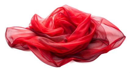 red veil textile isolated on white background.PND