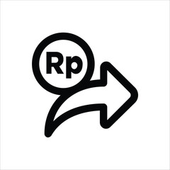 An icon depicting a transfer of Indonesian Rupiah currency.