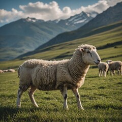 Fototapeta premium sheep in the mountains