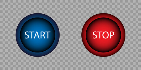 red button on a blue background