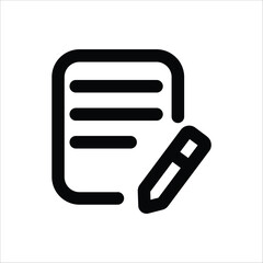 An icon depicting a notepad with a pen, representing writing, notes, or editing.