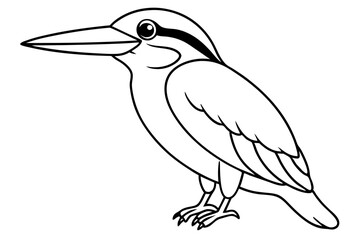 Fototapeta premium a cute kingfisher line art silhouette vector illustration