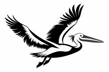 Fototapeta premium azure kingfisher is flying with two leg line art silhouette vector illustration