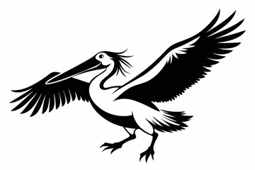 Obraz premium azure kingfisher is flying with two leg line art silhouette vector illustration