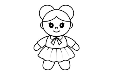 baby doll line art silhouette vector illustration