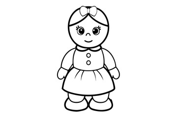 baby doll line art silhouette vector illustration