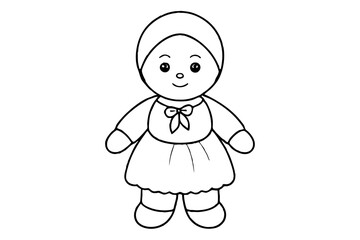 Obraz premium baby doll line art silhouette vector illustration