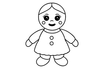 baby doll line art silhouette vector illustration