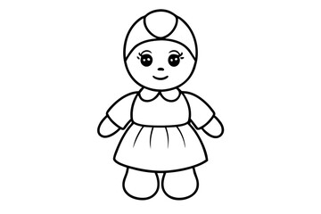 baby doll line art silhouette vector illustration