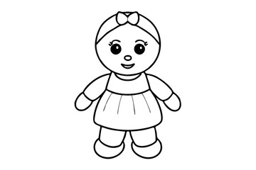 baby doll line art silhouette vector illustration