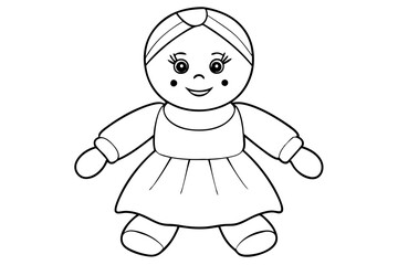 baby doll line art silhouette vector illustration