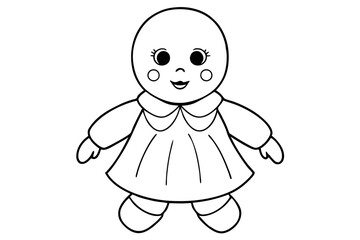 baby doll line art silhouette vector illustration