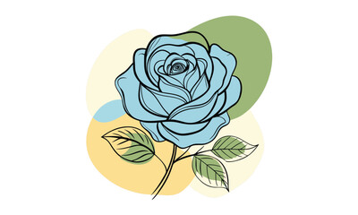 Linear rose minimalist floral art vector illustration, Line art Rose 