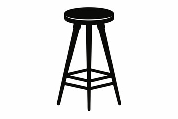 bar stool line art silhouette vector illustration
