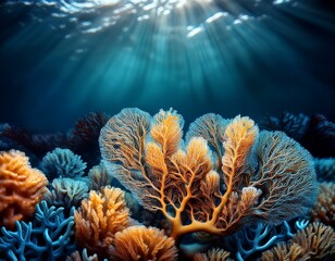 Obraz premium repercussions ecological of lifeless coral reefs, epitomizing of consequences on marine ecosystem, fisheries, and overall well-being of our vast oceans