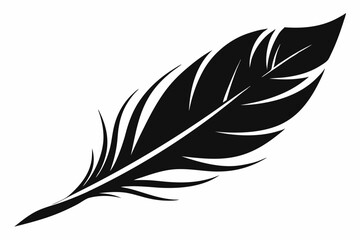 Obraz premium bird feather line art silhouette vector illustration