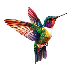 Obraz premium Hummingbird in flight isolated on transparent background