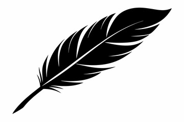 Fototapeta premium bird feather line art silhouette vector illustration