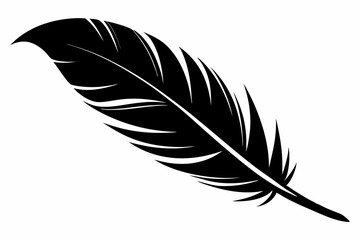 Fototapeta premium bird feather line art silhouette vector illustration