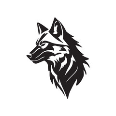 Obraz premium Silhouette of a wolf vector illustration isolated on white background