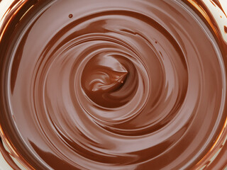 Close up of melted liquid chocolate texture