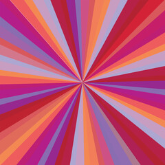 Pop art radial colorful comics book magazine cover. Striped color digital background. Cartoon funny retro pattern strip mock up. Vector halftone illustration. Sunburst, starburst shape.