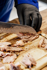 Perfectly Sliced BBQ Brisket on Wooden Board