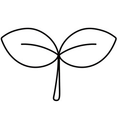 Outline flowers and plants on earth 