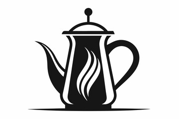  coffee pot line art silhouette vector illustration