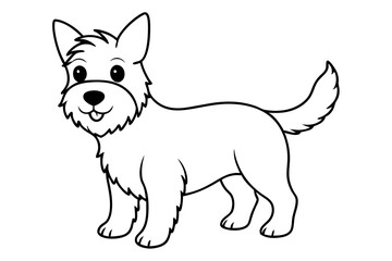 cute dog line art silhouette vector illustration