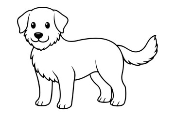 Obraz premium cute dog line art silhouette vector illustration