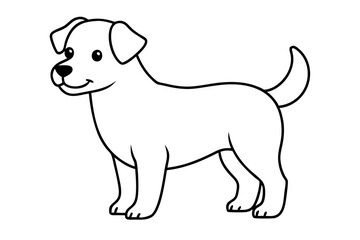 cute dog line art silhouette vector illustration