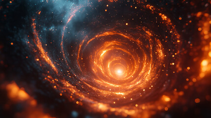 Cosmic Vortex: A stunning digital artwork captures a mesmerizing swirling vortex of celestial energy. The illustration showcases vibrant hues, intricate patterns, and a sense of boundless mystery.