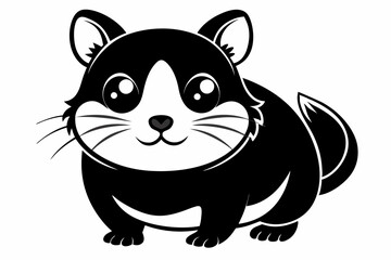 cute little hamster line art silhouette vector illustration