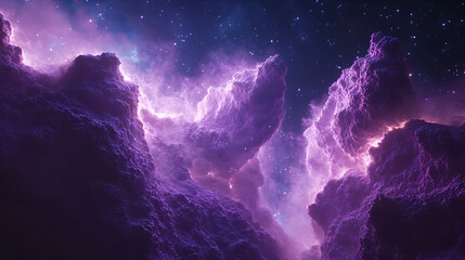 Nebula's Embrace: Explore the cosmos with a breathtaking view of a vibrant nebula painted across the starlit sky.