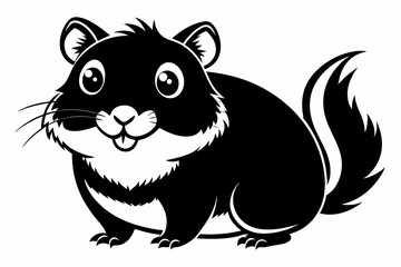 Fototapeta premium cute little hamster line art silhouette vector illustration