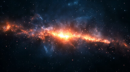 Celestial River of Stars: A mesmerizing view of the Milky Way, with its vibrant core of cosmic dust and countless stars, evokes the mysteries of the universe, and the beauty of space.