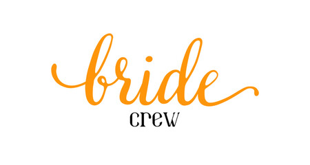 Fototapeta premium Team bride lettering emblem. Modern calligraphy. Hand crafted design elements for your wedding 