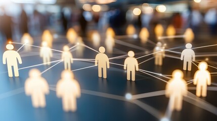 A concept of remote business communication with cloud-based collaboration and networking.