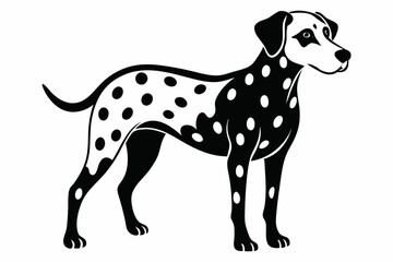 dalmatian line art silhouette vector illustration