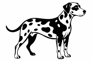 dalmatian line art silhouette vector illustration