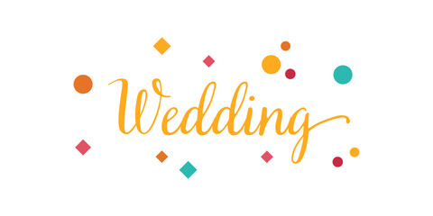 Wedding lettering emblem. Modern calligraphy. Hand crafted design elements for your wedding invitation