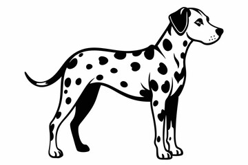 dalmatian line art silhouette vector illustration