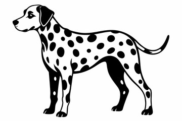 dalmatian line art silhouette vector illustration