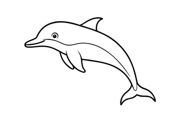 dolphin line art silhouette vector illustration