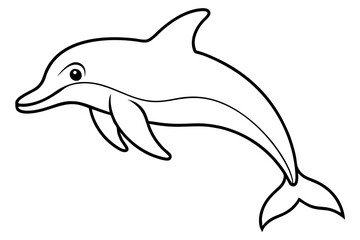 dolphin line art silhouette vector illustration