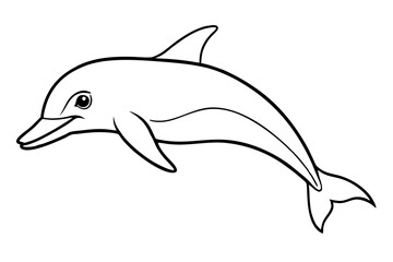 dolphin line art silhouette vector illustration