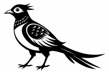 ein kuckuck line art silhouette vector illustration