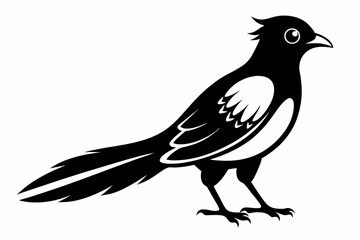 Obraz premium ein kuckuck line art silhouette vector illustration