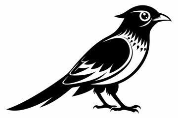ein kuckuck line art silhouette vector illustration